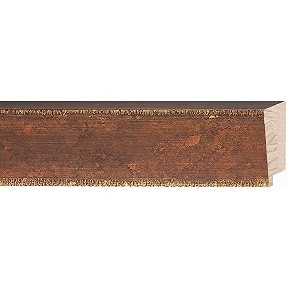 Picture Frame Moulding (Wood) 100Ft Bundle - Distressed/Aged Antique Gold Finish - 2.375" Width -