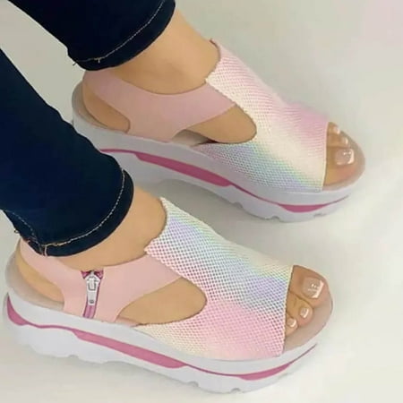 

eczipvz Sandals Women Women s Sandals Bohemia Summer Beach Flats Beaded Ankle Strappy Sandal Dressy Shoes