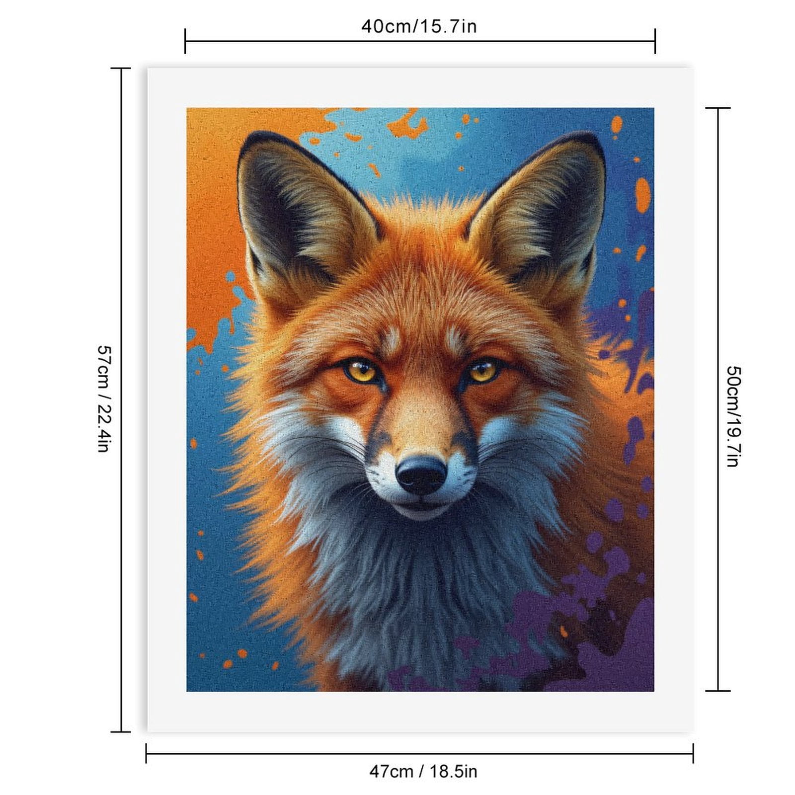 Paint By Numbers Kit for Adults Beginner - DIY Fiery Fox Portrait Art Vivid Colors Canvas Painting Kits for Adults, Frameless Paint By Number for Adults for Home Wall Decor 16x20 Inch