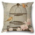 thumbnail image 3 of Rush Decorative Throw Pillow Covers Spring Flower Bird Butterfly Pillow Cases Cushion Cases Burlap Toss 18 x 18 Inch,Set of 4 for Living Room,Couch and Bed (Hummingbird 2) S2360, 3 of 5