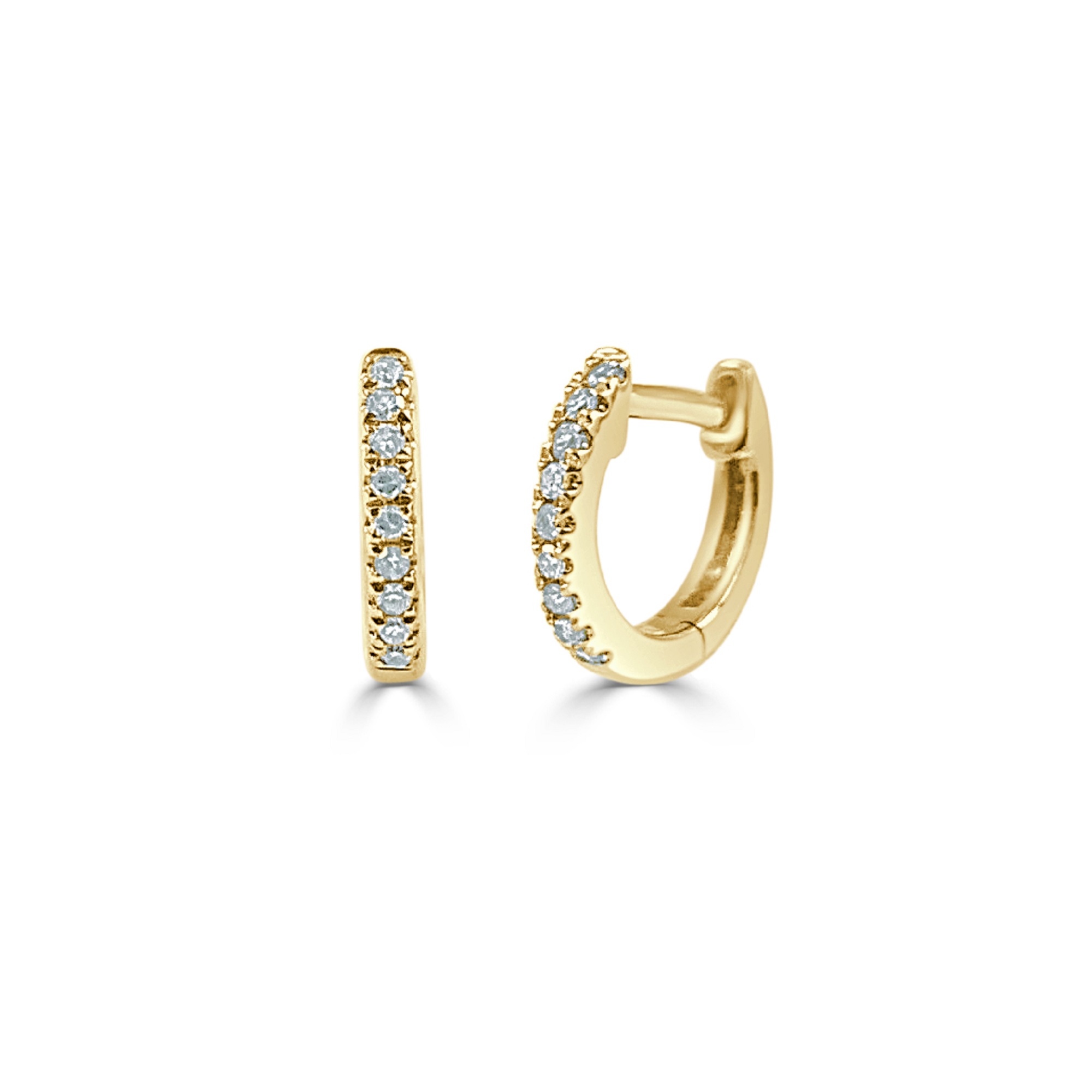 14k gold hoops with diamonds