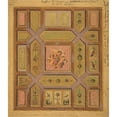 thumbnail image 2 of Jules-Edmond-Charles Lachaise 15x17 Gold Ornate Wood Frame and Double Matted Museum Art Print Titled - Design for a Paneled Ceiling Painted with Putti, Birds, and Floral Motifs on Tracing Pa, 2 of 4