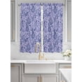 thumbnail image 2 of Purple Navy Blue Bathroom Window Curtain, Retro Botanical Abstract Art Light Filtering Coffee Kitchen Curtains, Bedroom Living Room Curtains 2 Panel 84"x63", 2 of 6