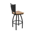 thumbnail image 2 of 870 Hadleigh 30" Swivel Bar Stool with Black Wrinkle Finish and Medium Oak Seat and Black Vinyl Back, 2 of 3