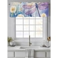 thumbnail image 4 of Purple Summer Dragonfly Curtain Valances for Windows, Spring Floral Watercolor Kitchen Valance Window Treatment, Light Filtering Block Curtains for Bathroom/Bedroom/Living Room 60'' x 18'', 4 of 9