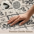 thumbnail image 6 of ODIKA 3'x5' Gray Ivory Geometric Floral Elegance Washable Area Rug Intricate Pattern with Classic Motifs Non-Slip, Flatweave, Easy Care for Hallway, Laundry Room, 6 of 7