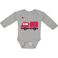 thumbnail image 3 of Inktastic 4th of July Firetruck with Red and Blue Stars Boys or Girls Long Sleeve Baby Bodysuit, 3 of 5