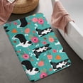 thumbnail image 2 of Border Collie Dog and Flower Florals Bathroom Rugs Mat,Non Slip Microfiber Bathroom Rug,Rubber Backing,Soft Bathroom Mats for Bathroom Floor,Tub and Shower,20x32in(50x80cm), 2 of 5