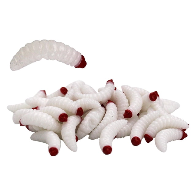 Almencla 50 Pcs Leurres de Pêche Souples de 1 Po Accessoires de Pêche Blancs