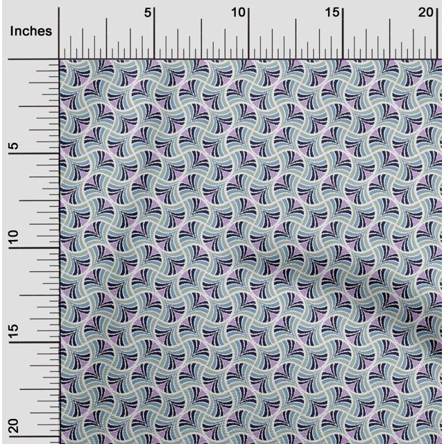 oneOone Tissu Polyester Lycra Palmette Imprimé Flamme au Mètre 56 Pouces de Large