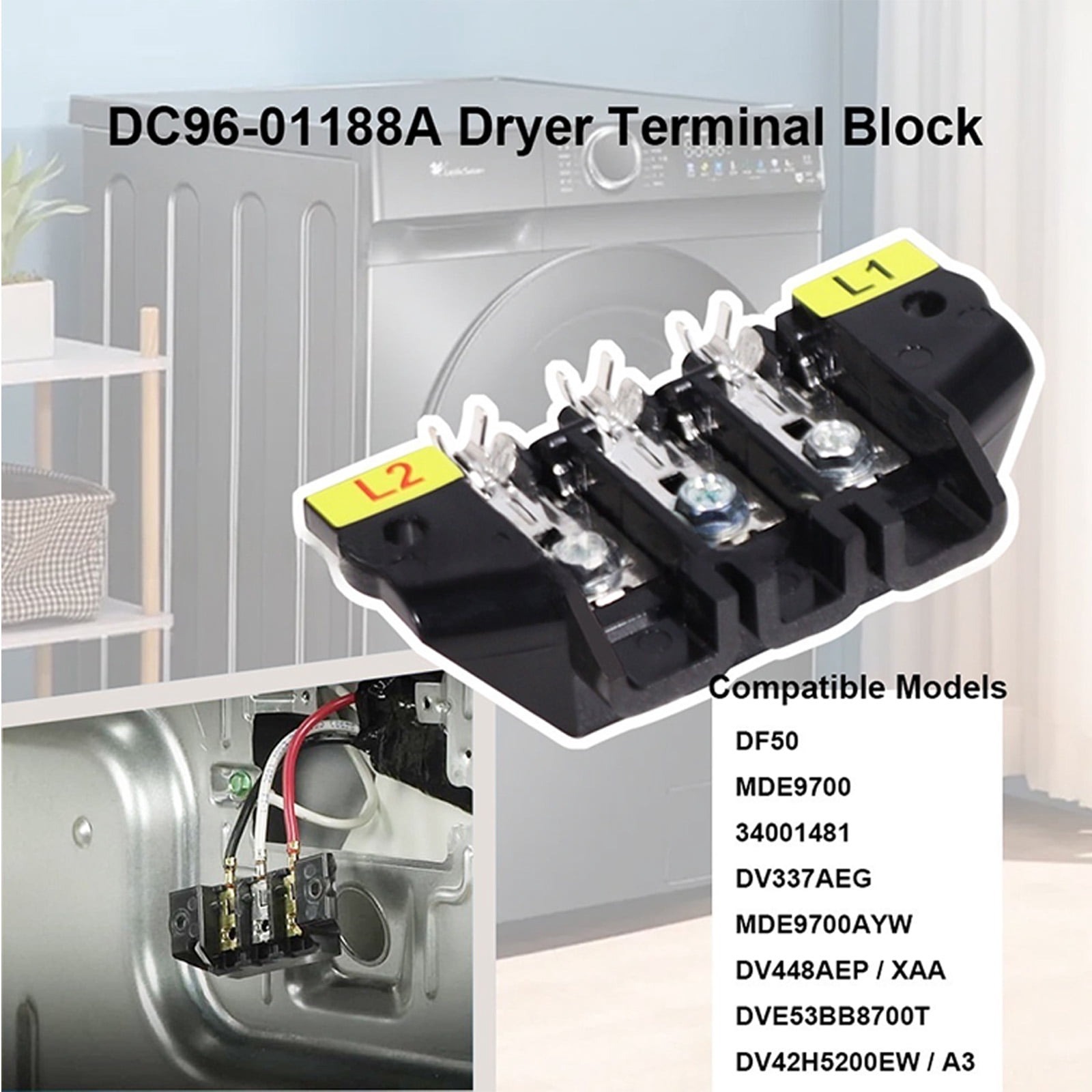 DC96-01188A Dryer Terminal Electrical Connector Replacement AP4207835 PS4216924