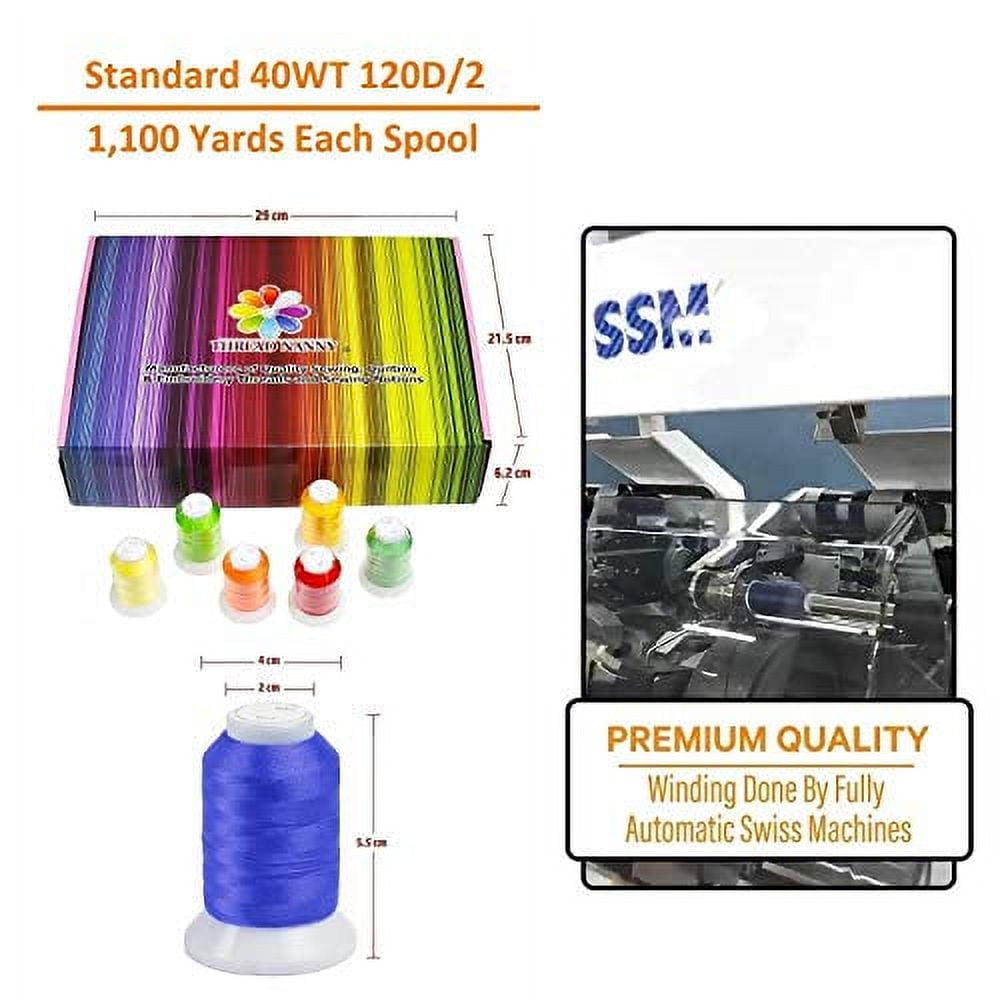 New 63 Brother Colors Embroidery Thread Set 1100yards 40wt Polyester Threads ThreadNanny Brand