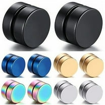 Jiaroswwei Earrings Cool Anti-rust Punk Style Non Piercing Magnetic Men Ear Studs for Bar Club
