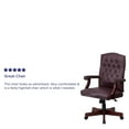 thumbnail image 2 of Martha Washington Burgundy Leather Executive Swivel Chair with Arms, 2 of 9