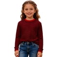 thumbnail image 4 of Byoo Basic T Shirt Stripe Printing Full Sleeve Crew Neck Classic Tee Shirt Breathable Lightweight T-Shirts for Kids, 4 of 6