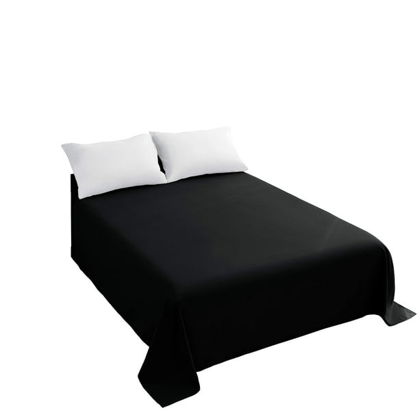 Sfoothome Twin Flat Sheet Black Top Sheet, Premium Hotel 1Piece