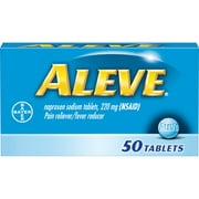 Aleve Pain Reliever/Fever Reducer Naproxen Sodium Tablets, 220 mg, 50 ct