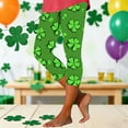 thumbnail image 2 of QATAINLAV Womens St Patricks Day Capri Leggings Cute Shamrock Graphic Print Yoga Pants Irish Festival Party Cropped Tights Green XL, 2 of 6