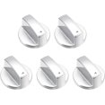 thumbnail image 1 of uxcell 5Pcs Gas Stove Knob, 6mm Universal Cooker Replacement Knobs, Durable Metal Surface Switch for Kitchen Cooktop, Gas Stove & Various Ovens(Silver Tone), 1 of 6