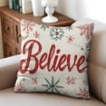 thumbnail image 6 of Merry Christmas Winter Snowflake Believe Throw Pillows Cover Beautiful Square Cushion Covers 4 Pack Fashion Throw Cushion Case for Indoor Home Bedroom, 6 of 7