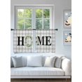 thumbnail image 4 of Sheer Curtains 54 Inch Length 2 Panels Set for Kitchen, Rustic Home Semi Sheer Curtains for Windows, Eucalyptus Leaves Farmhouse Wreath Plaid Voile Window Treatments Rod Pocket Curtain, 4 of 7