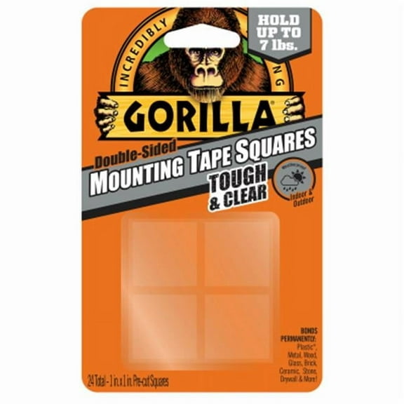 Gorilla Glue 1 in. Clear Mounting Tape Squares - 6 Piece & 24 Count