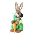 thumbnail image 1 of Figuras de conejo de paja, adornos de Pascua, figura de animal de Pascua, adorno de mesa Zanahoria chico verde, 1 of 9