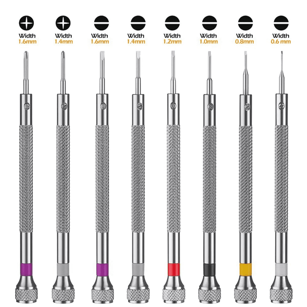 16PCS Professional Screwdriver Set Mini Screwdriver Kit 0.6-1.6mm for Watch Eyeglasses Electronics Repair