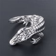 thumbnail image 4 of HIJONES Men's Stainless Steel Vintage Punk Crocodiles Ring Cute Animal Jewelry Silver Size 10, 4 of 6