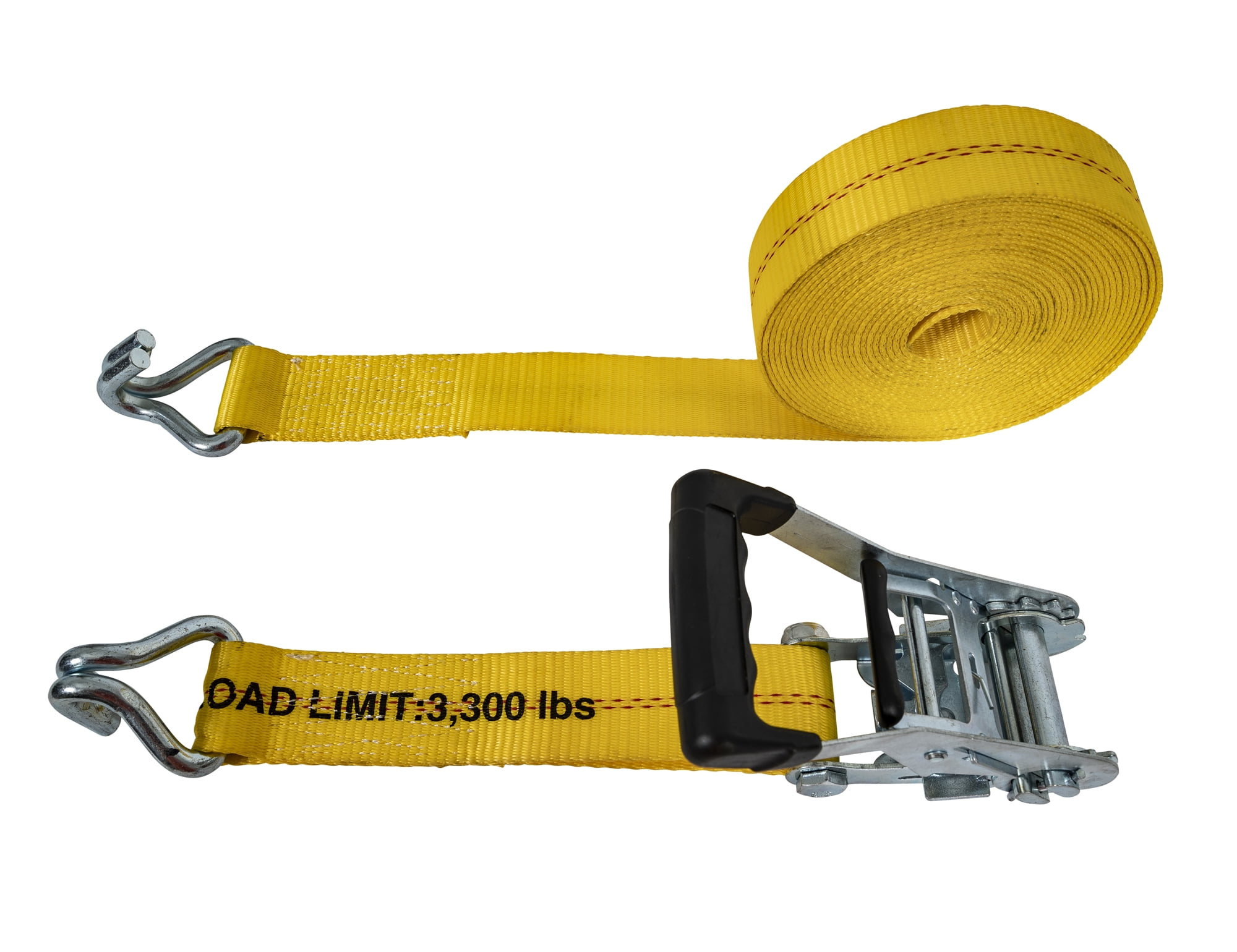 Buyers Products 5483000 30 Foot Commercial Grade Ratchet Strap with Soft Rubber Grips - J Hooks