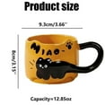 thumbnail image 6 of TAROFISH Cat Stacking Mug, Cute Coffee Mugs, 4 Styles Ceramic Coffee Mugs, Funny Animal Mugs, Gifts for Cat Lovers.,Green,9.3X8CM, 6 of 7