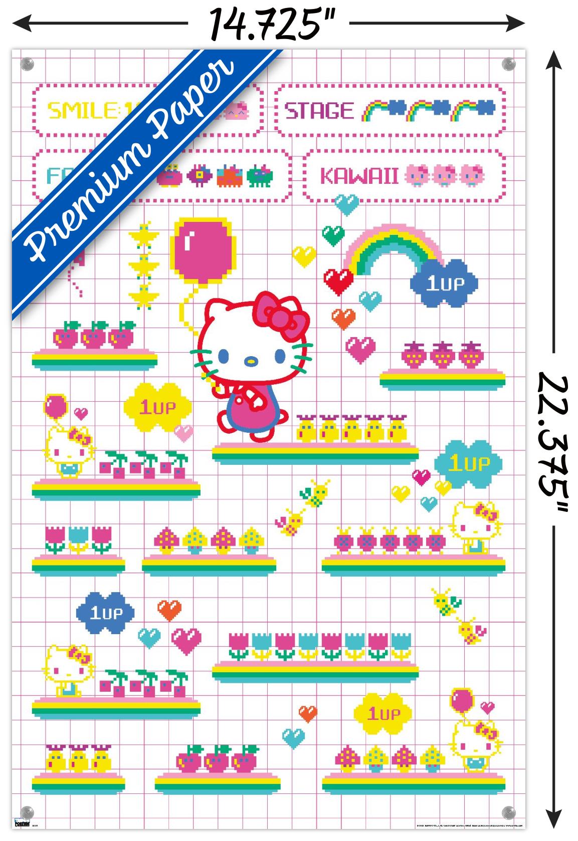 Hello Kitty - Arcade Wall Poster with Push Pins, 14.725" x 22.375"