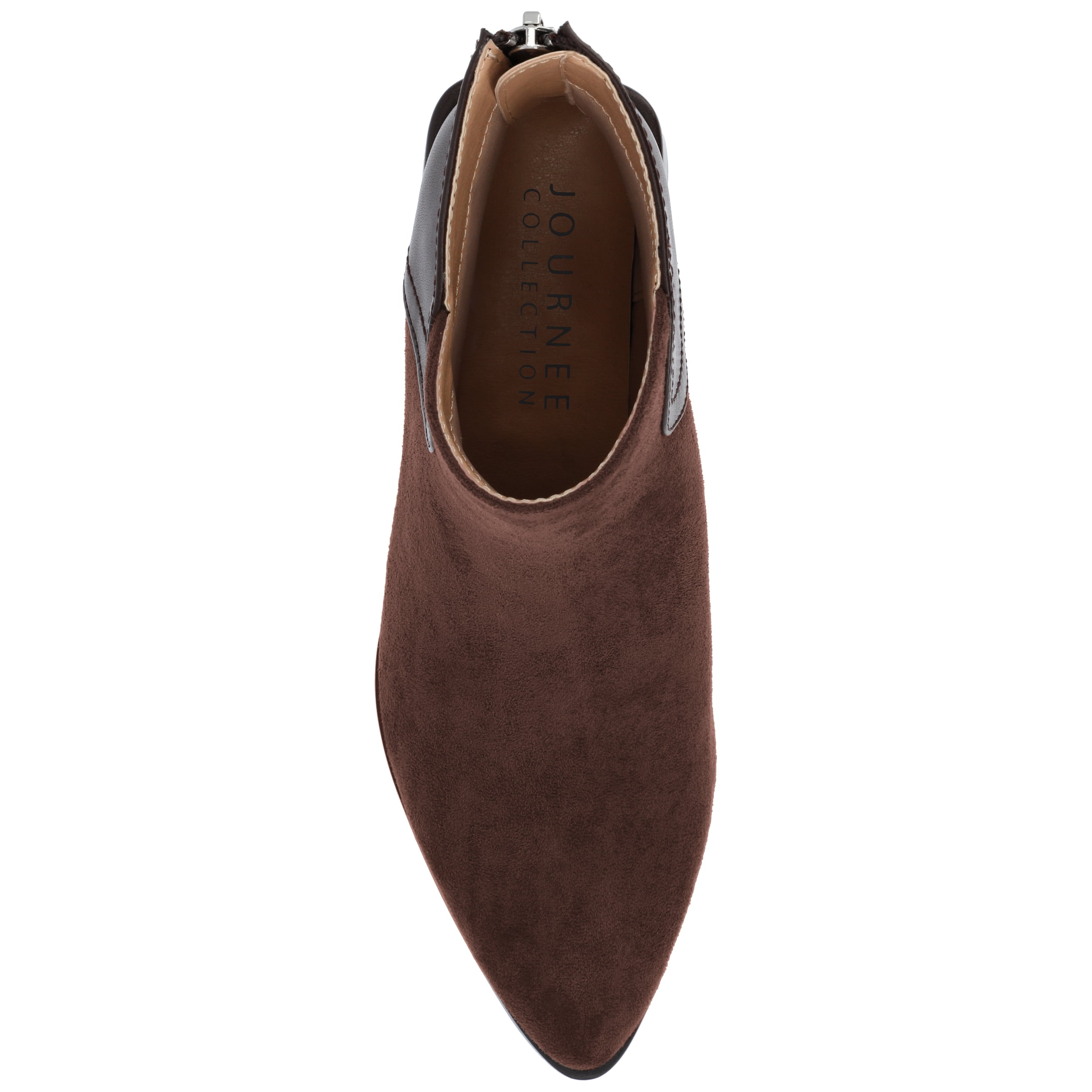 Journee Womens Consuello Two Tone Pointed Toe Booties, Widths Available