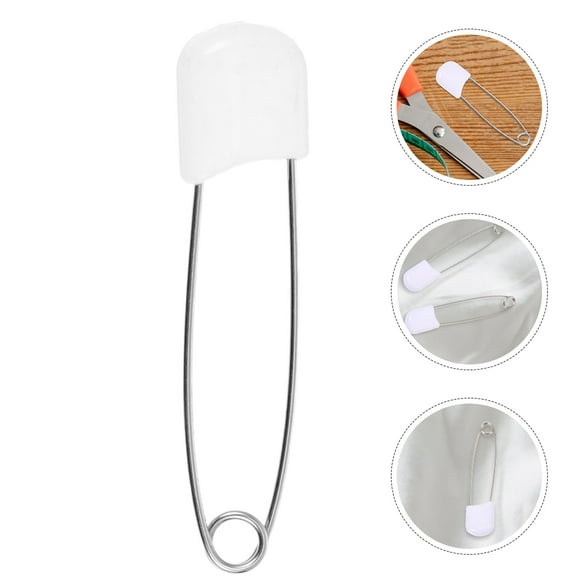 FONDOTIN 30 Pcs Cotton Diaper Pin Miss Child 5.50X1.30X0.50CM White