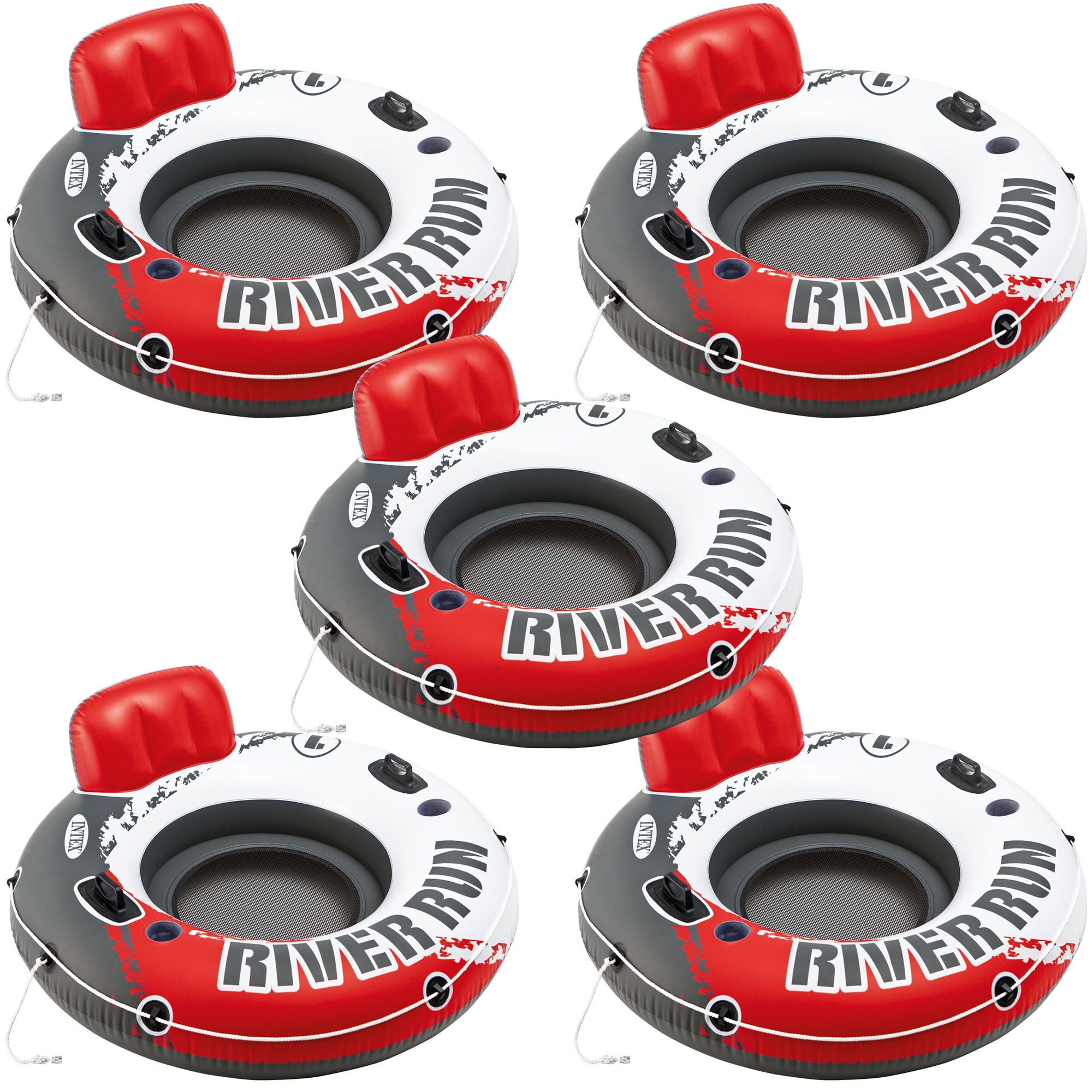 5Pack 1Seat Red Inflatable Raft in the Pool Floats