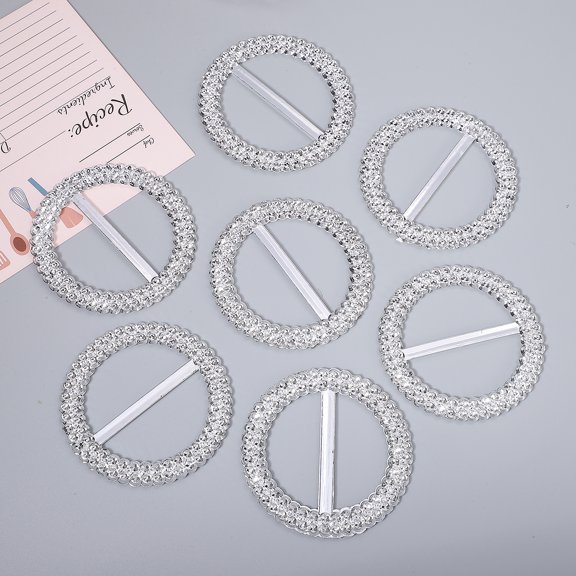 Rhewides 50pcs Round Chair Sash Buckles Ribbon Slider for Wedding Party Decor Crafts Home Decoration Accessories