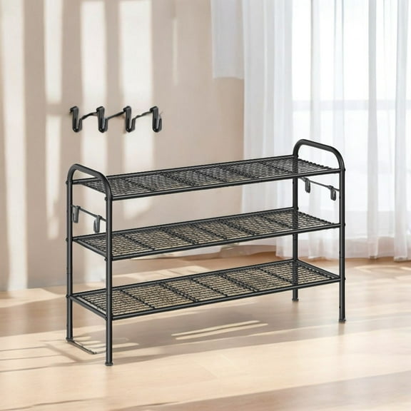 Narrow Shoe Rack, Sturdy 8 Tier Metal Tall Shoe Rack Shelf, Slim Shoe Storage Organizer for Closet Entryway Small Spaces, Vertical Shoe Stand Tower
