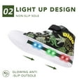 thumbnail image 3 of FUNCOO PLUS Toddler Boys Light Up Sneakers Boys High Top Canvas Shoes, Dinosaur, Size 3, 3 of 6