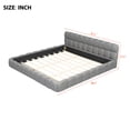 thumbnail image 2 of Harper & Bright Designs King Size Upholstered Platform Bed with Thick Fabric, King Grounded Bed with Soft Headboard for Bedroom, Gray, 2 of 10