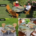 thumbnail image 4 of Ocean Turtle Round Tablecloth for 36-44 Inch Tables,Fitted Table Cover with Elastic Edge,Coastal Coral Illustration Retro Painting Waterproof Outdoor Table Cloth Protector for Patio Garden Dinner, 4 of 9
