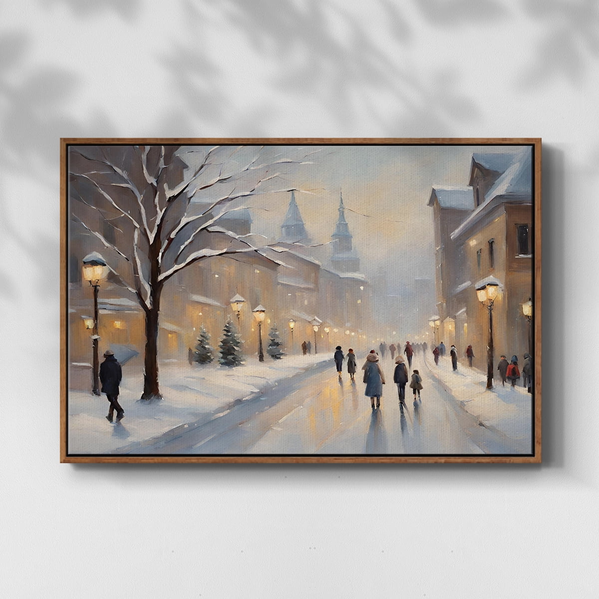 Vintage Landscape-CCXIV By Wexford Home Framed in Walnut Wood Gallery Wrapped Canvas 17 in. x 25 in.