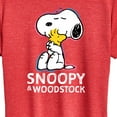 thumbnail image 3 of Peanuts - Snoopy And Woodstock - Women's Short Sleeve Graphic T-Shirt, 3 of 6