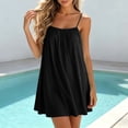 thumbnail image 2 of VBVC Women's Spaghetti Strap Crisscross Back Mini Dress , Ladies' Loose Flowy Sleeveless Cami Dress , Summer Beach Casual Dress For Women,Black,S-2XL, 2 of 8