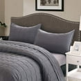 thumbnail image 3 of EMME Queen Quilt Set Pre-Washed Microfiber Bedspread Lightweight Soft Grey Bed Coverlet Reversible Full Size Comforter Set 3-Piece Bedding Set for All Season Square Pattern(1 Quilt, 2 Pillow Shams), 3 of 6