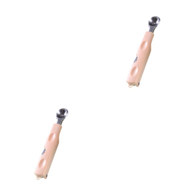 Yuarrent Rebanadora de sandía de acero inoxidable 3 en 1 Manual de mano plegable Mango de ABS Cuchara de cocina Accesorios para herramientas Rosa 2Conjunto