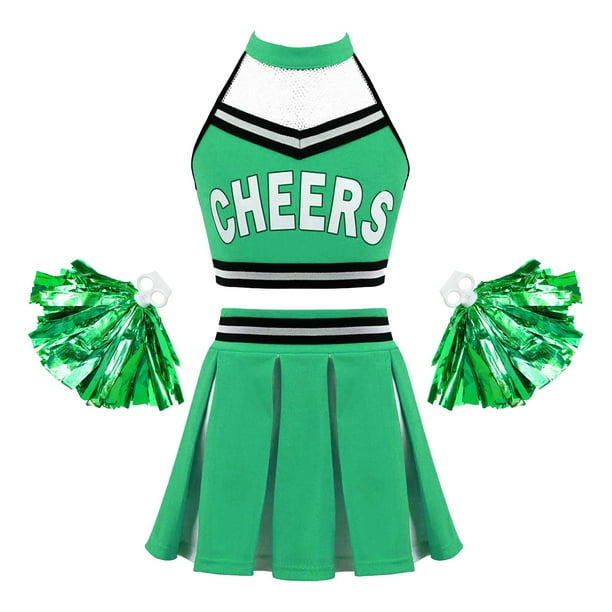 YONGHS Kids Girls Cheerleading Dance Uniform Cheer Leader Competition