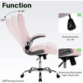 thumbnail image 6 of KCREAM Pink Office Chair Home Office Chair Ergonomic Executive Chair Frabic Computer Desk Chair, High Back Adjustable Tilt Angle and Flip up Arms and Thick Padding for Back Support, 6 of 7