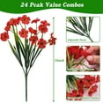 thumbnail image 2 of 16 Bundles Artificial Flowers for Outdoors, Fake Silk Flowers Faux Plants UV Resistant for Hanging Planters Window Box Front Porch Indoor Outside Decorations (Red) A, 2 of 4