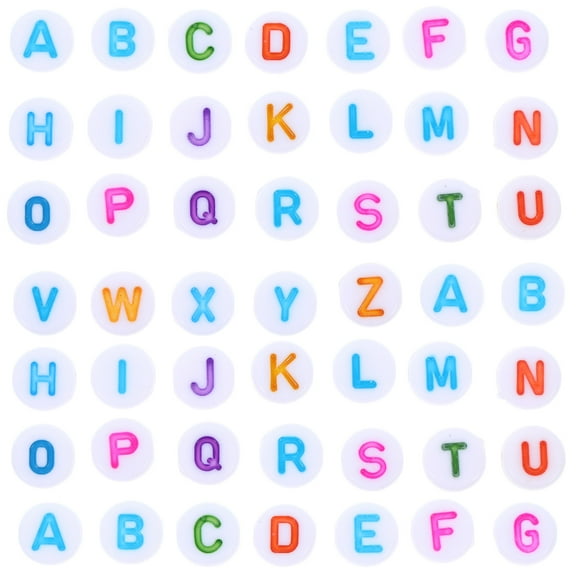 ROMANSENTIAL 100Pcs Letter And Number Beads Acrylic For Jewelry Making Educational Activities