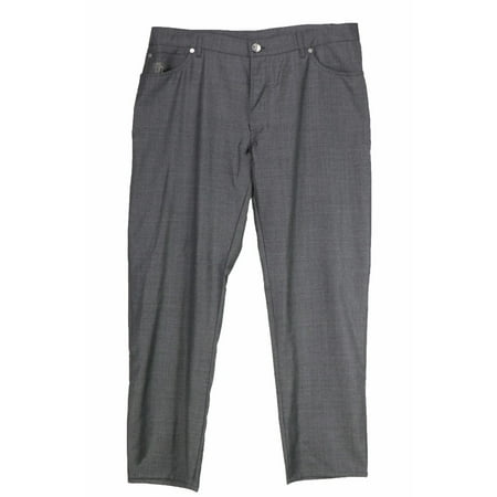 Brunello Cucinelli Men's Charcoal Regular Fit Wool Dress Pants - 52